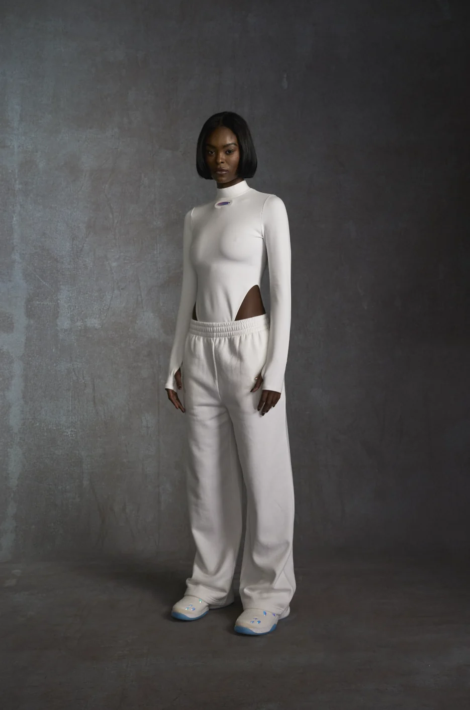KINETIC LONG SLEEVE BODYSUIT - White Noise